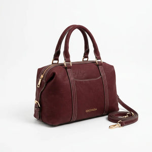 COCONUDA - Borsa a Spalla Donna simil Pelle bauletto effetto opaco camoscio con tracolla scamosciata