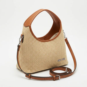Sweet Years - Borsa mezzaluna hobo spalla paglia effetto raffia sintetica intrecciata simil pelle
