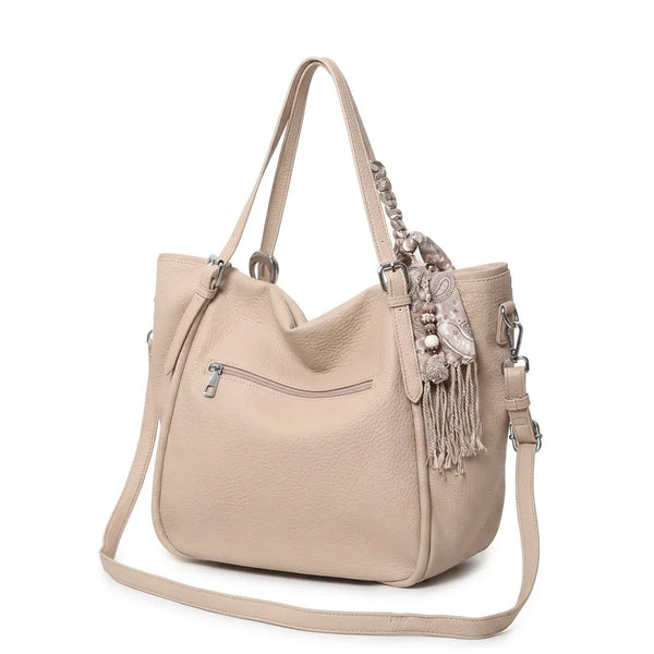Valentini Gino - Borsa spalla nuova Donna shopping morbida spalla con foulard e tracolla simil pelle