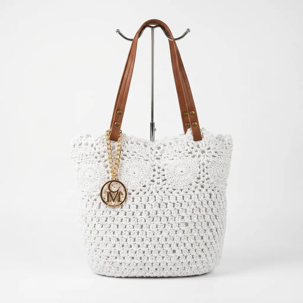 La Caliente - Borsa firmata Gyoiamea a paglia cordino ricamato shopping bag