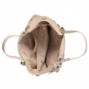 Valentini Gino - Borsa spalla nuova Donna shopping morbida spalla con foulard e tracolla simil pelle