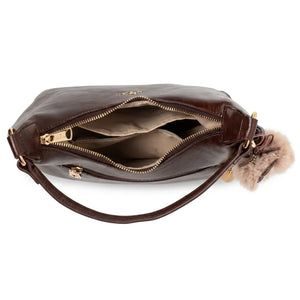 Valentini Gino - Borsa spalla nuova Donna mezzaluna con pupazzo e tracolla piccola passeggio