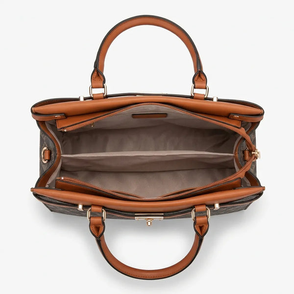 Valentini Gino - Borsa Donna grande tote bag Casual fantasia logata logo bauletto rigido vintage