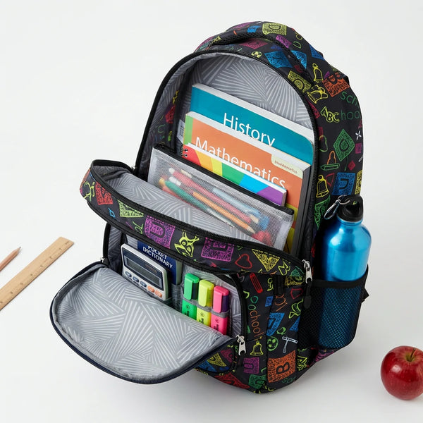 OR&MI - Zaino scuola con imbottitura maschile femminile uomo donna fantasia capiente multitasche spalliere LINEA 2
