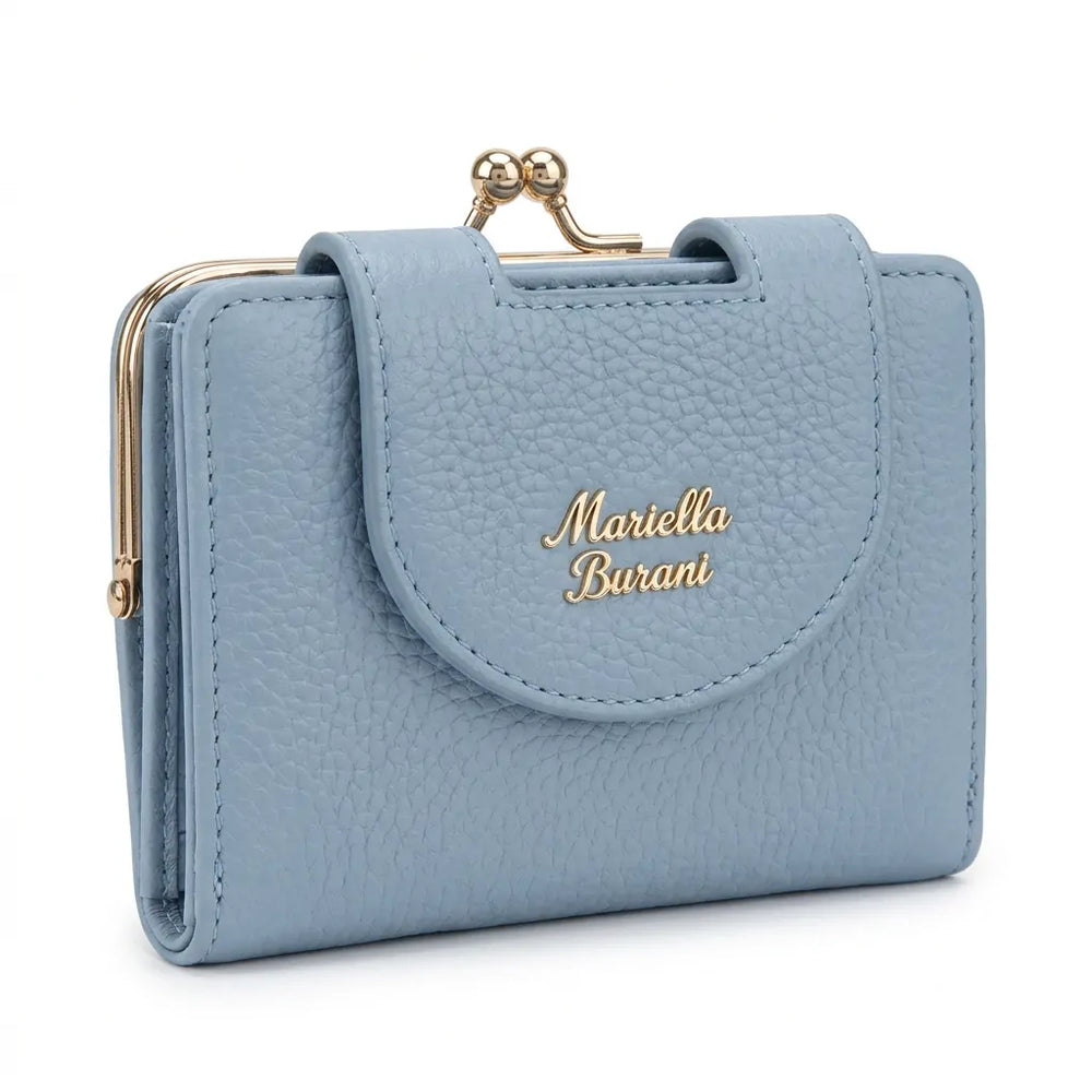 Mariella Burani  - portafoglio portamonete clucht piccolo firmato donna con scatola porta carte donna novità simil pelle zip