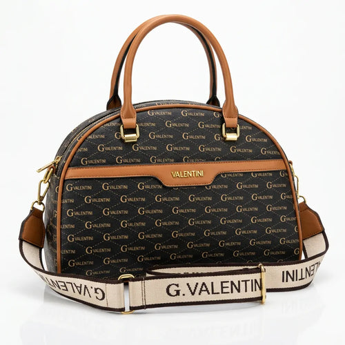 Valentini Gino - Borsa Donna grande tote bag Casual fantasia logata logo bauletto rigido