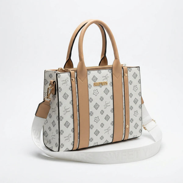 Sweet Years - Borsa firmata donna spalla a tracolla simil pelle nuova fantasia logo tote bag logata