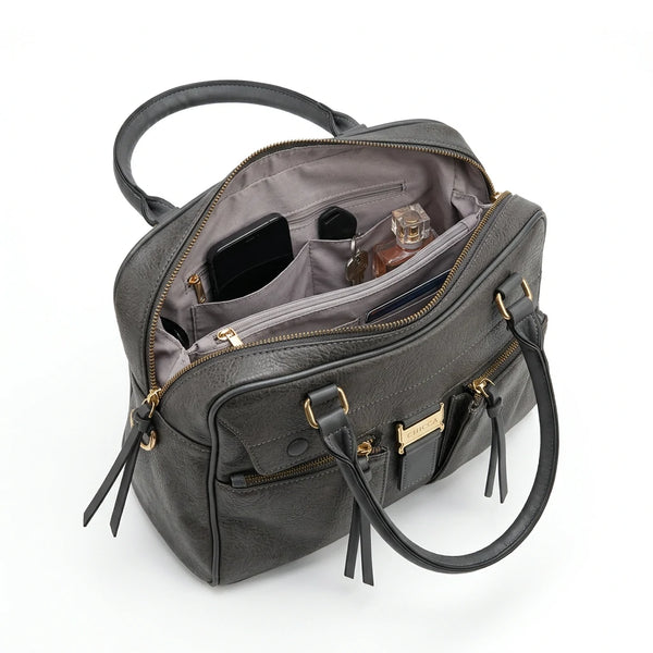 CHARRO - Borsa a Spalla Donna simil Pelle bauletto 2 tasche frontali tracolla