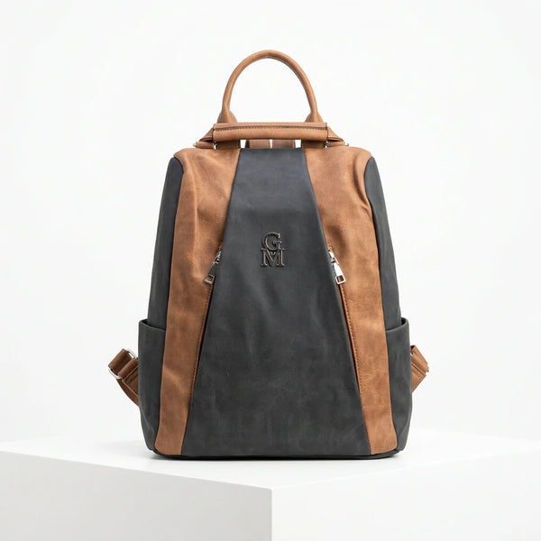 Double - Zaino firmato Gyoiamea donna simil pelle bicolore spalla casual passeggio zainetto