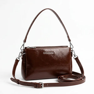 COCONUDA -Borsa donna borsetta tracolla manico elegante sportiva simil pelle venata lucida