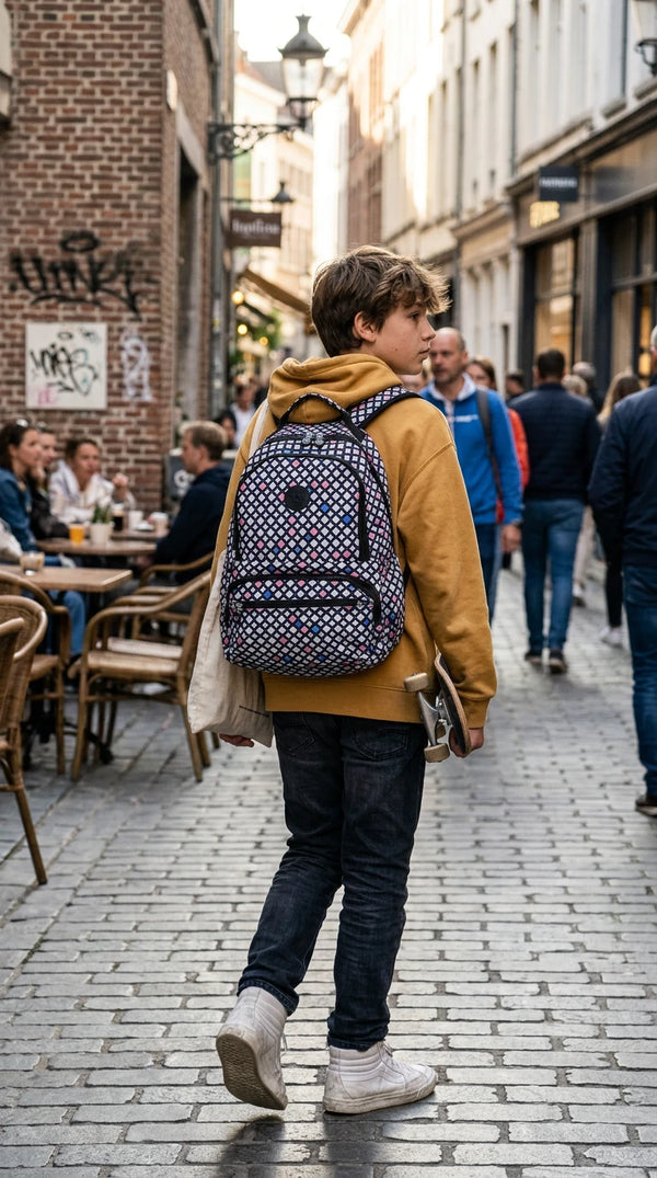 Zaino scuola con imbottitura maschile femminile uomo donna fantasia capiente multitasche spalliere capiente