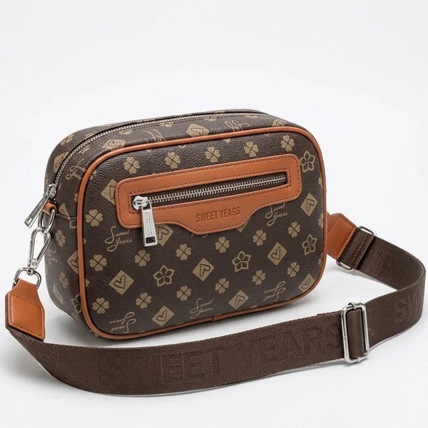 Sweet Years - Borsa firmatazip cerniere logata tracolla donna logo zip tracolla fantasia multi tasche
