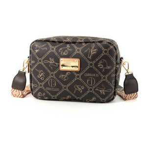 Borsa piccola borsetta firmata Giulia Piarelli eco pelle logo tasche con zip fantasia logo