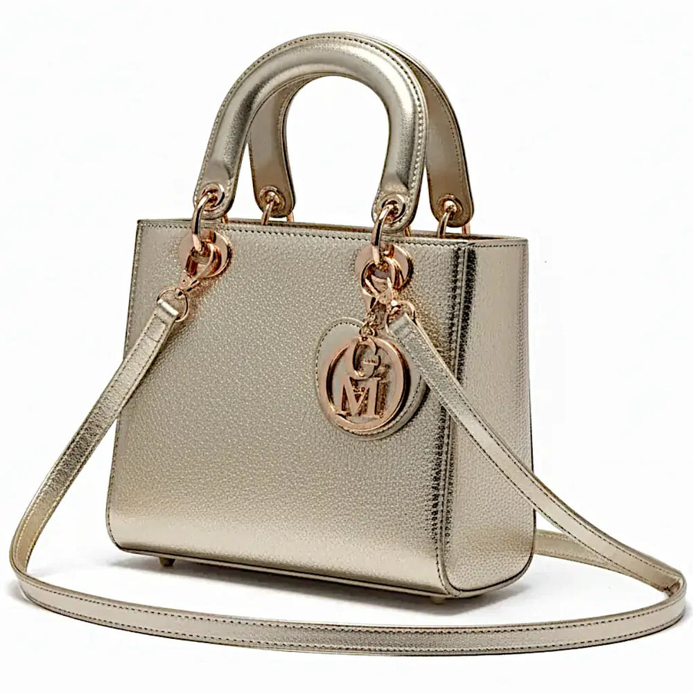 La Vesuvio - Borsa a bauletto borsetta firmata GYOIAMEA a mano tracolla simil pelle laminata