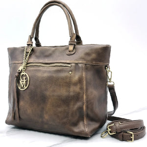 L'Arragia - Borsa shopping firmata GYOIAMEA a mano tracolla casual simil pelle venata