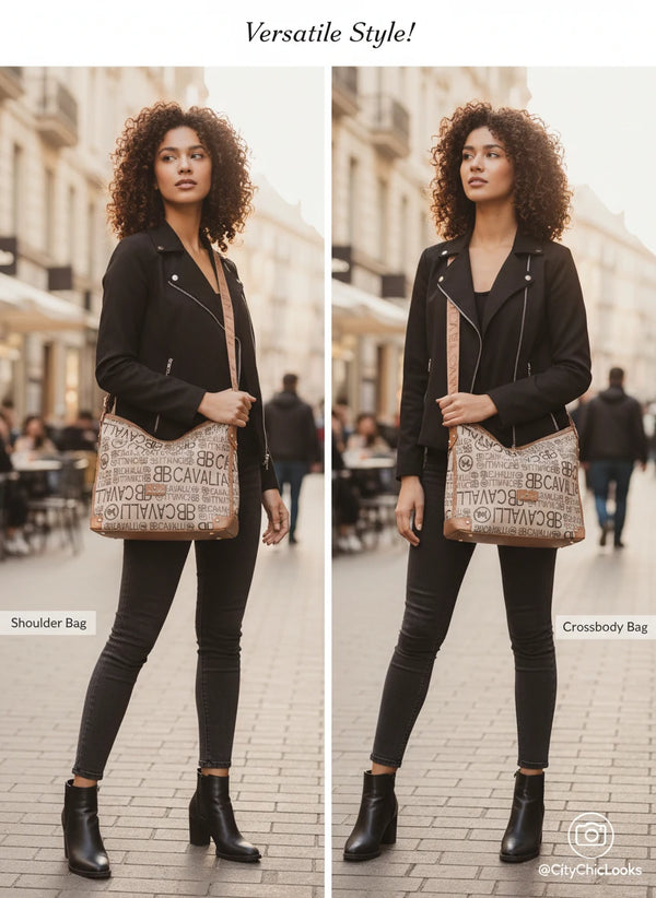 BB Cavalli borsa a sacco LIMITED EDITION fantasia logata monomanico