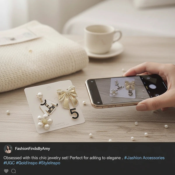 Set Spille Donna Eleganti con Fiocco Perle e Charm Giacchina — Spille Dorate Vintage Chic