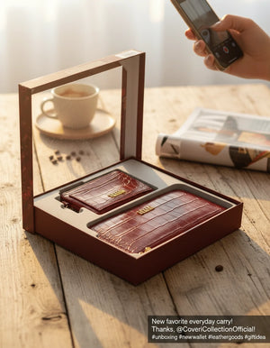 Set regalo Coveri Collection - portafoglio + portamonete / porta carte donna squame squamato