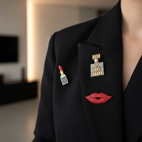 Spille Donna con Strass Brillanti – Set da 3 Spille Moda per Giacche, Cappotti e Borse