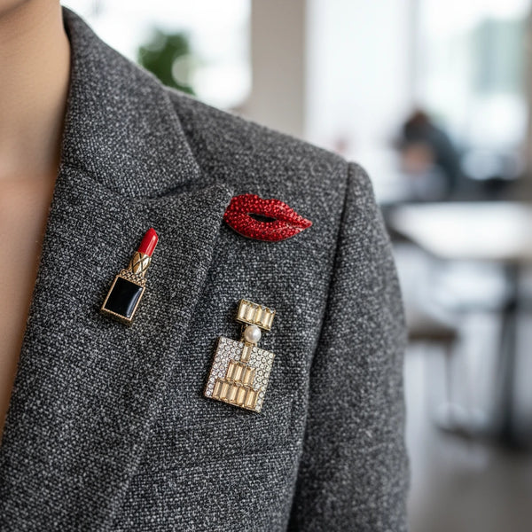 Spille Donna con Strass Brillanti – Set da 3 Spille Moda per Giacche, Cappotti e Borse