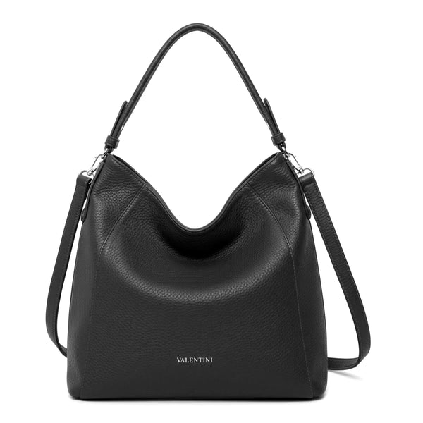 Borsa sacco a spalla firmata VALENT tracolla casual simil pelle venata monomanico