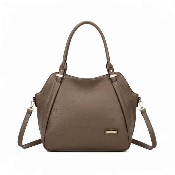 CHARRO - Borsa shopping a spalla grande tracolla casual simil pelle venata