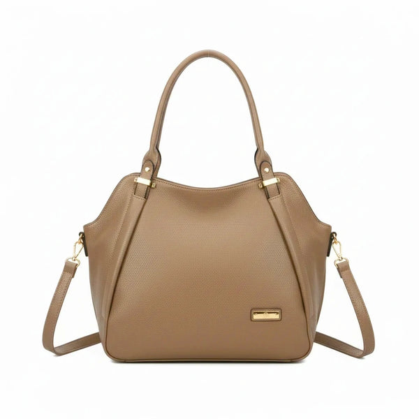 CHARRO - Borsa shopping a spalla grande tracolla casual simil pelle venata