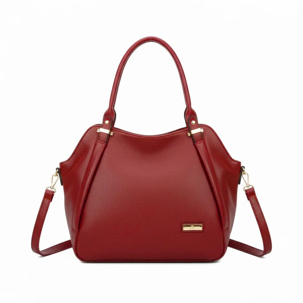 CHARRO - Borsa shopping a spalla grande tracolla casual simil pelle venata