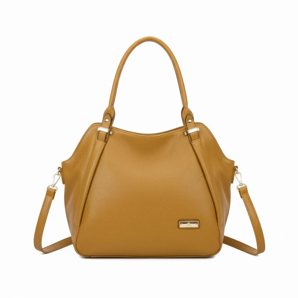 CHARRO - Borsa shopping a spalla grande tracolla casual simil pelle venata
