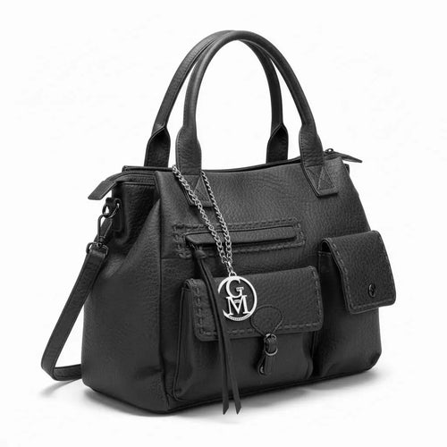 La Aldina- Borsa a bauletto firmata GYOIAMEA a mano tracolla casual simil pelle martellata venata
