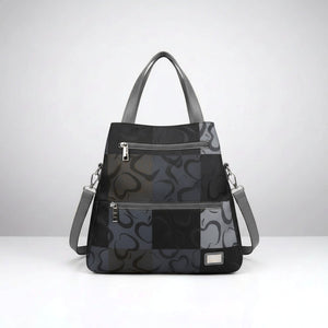 Zaino 2in1 trasformabile donna firmato Baci&Abbracci multitasche fantasia logo impermeabile zip zainetto