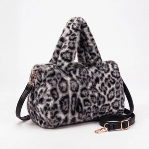 Bauletto leopardato in pelliccia sintetica NG-1112-1, vista dettaglio 2