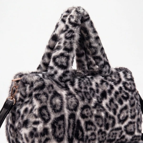 Bauletto leopardato in pelliccia sintetica NG-1112-1, vista dettaglio 4