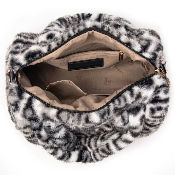 Bauletto leopardato in pelliccia sintetica NG-1112-1, interno