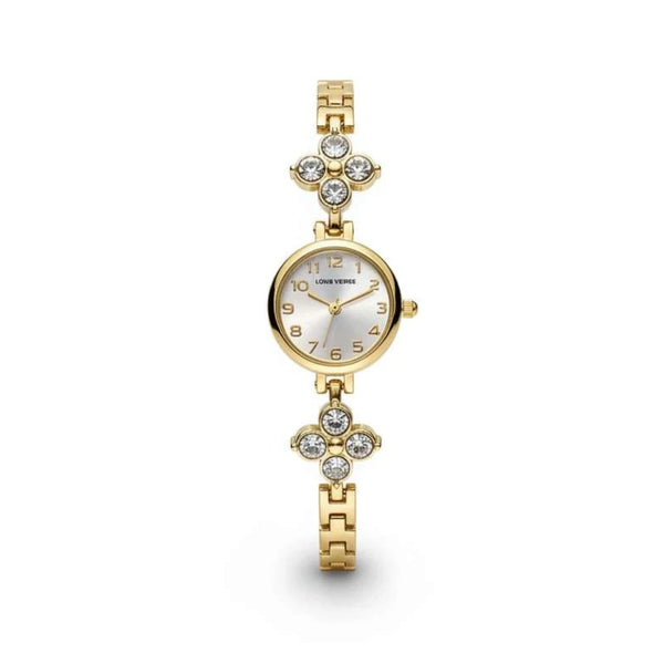 Orologio Gioiello "Ninfea" Gold con Motivi Floreali e Cristalli