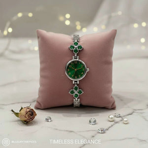 Orologio Gioiello "Ninfea" Gold con Motivi Floreali e Cristalli