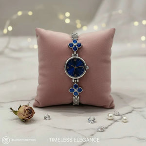 Orologio Gioiello "Ninfea" Gold con Motivi Floreali e Cristalli