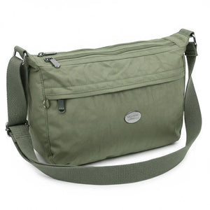 Nazareno Gabrielli - Borsa 4 tasche zip mezzaluna Tracolla Donna in Nylon Multitasche Impermeabile e Leggera