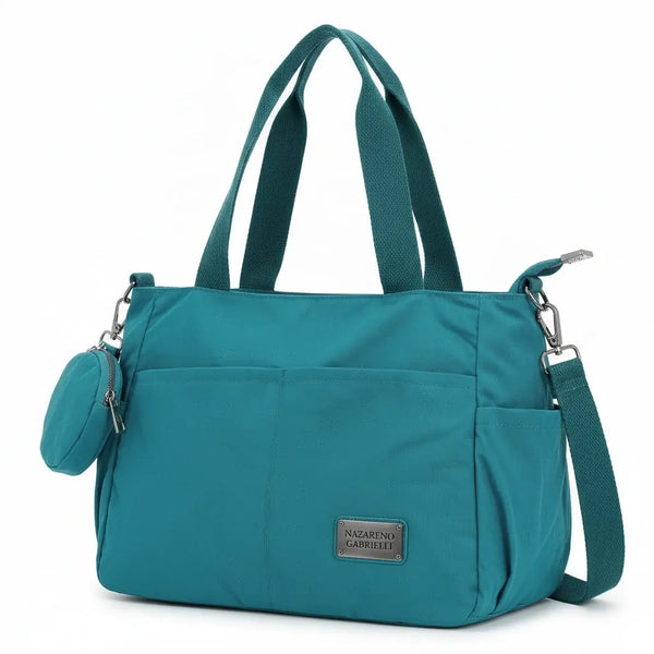 Nazareno Gabrielli - Borsa shopper tote bag Tracolla spalla Donna in Nylon Multitasche Impermeabile e Leggera