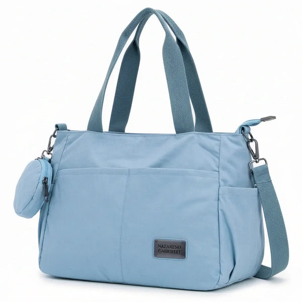 Nazareno Gabrielli - Borsa shopper tote bag Tracolla spalla Donna in Nylon Multitasche Impermeabile e Leggera