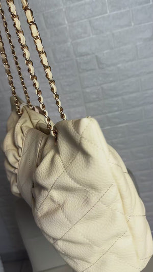 Il Fiocco - borsa trapunta in simil pelle a spalla manici a catena
