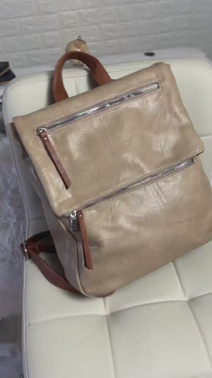 DUDLIN - borsa zaino 2in1 eco pelle venata TRASFORMABILE donna cuoio casual vintage