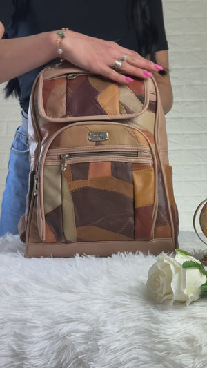 Zaino firmata COVERI ACTIVE vera pelle donna multi tasche