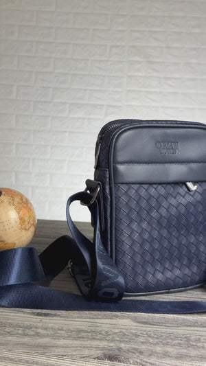 Borsello Uomo Coveri in pelle vegana intrecciata borsellino pisccolo Capiente e Resistente per Uso Quotidiano