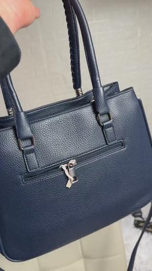 DUDLIN - Borsa donna toto bag a tracolla con multi tasche spalla elegante manici intrecciati