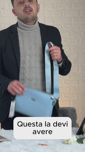 Borsa borsetta donna a tracolla firmata NAZARENO GABRIELLI multitasche 3 tasche con cerniera nuova