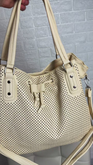 La Spongeb - borsa in simil pelle a spalla forata fori laccetti