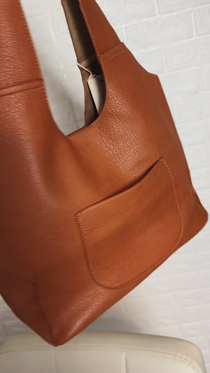 La Duo - borsa 2in1 con borsetta in simil pelle a sacco morbida capiente casual