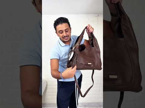 CHARRO - Borsa a Spalla Donna simil Pelle sacco con pon pon con tracolla capiente