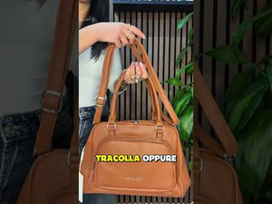 Borsa bauletto firmata COCONUDA a tracolla elegante casual simil pelle martellata